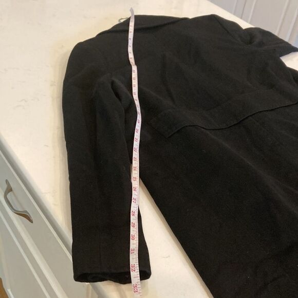 JANE POST 100% Cashmere Loro Piana Black Double Breasted Coat Medium - Picture 11 of 13